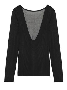Zara Semi-Sheer Draped Back T-Shirt